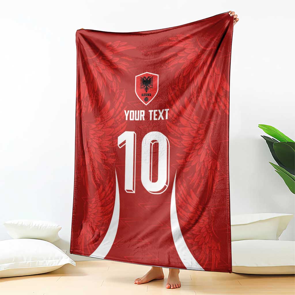 Custom Albania National Football Blanket The Wings Sporty Style - Wonder Print Shop