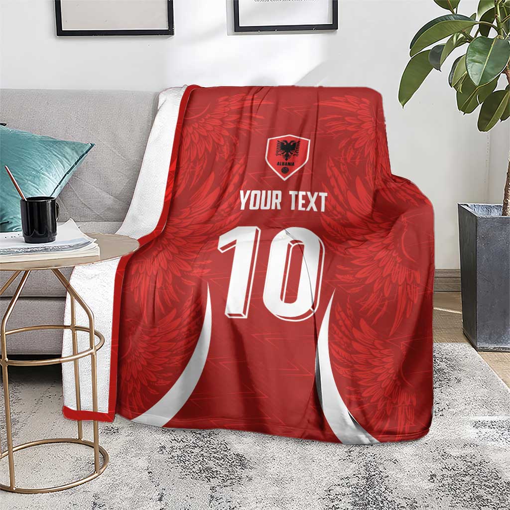 Custom Albania National Football Blanket The Wings Sporty Style - Wonder Print Shop