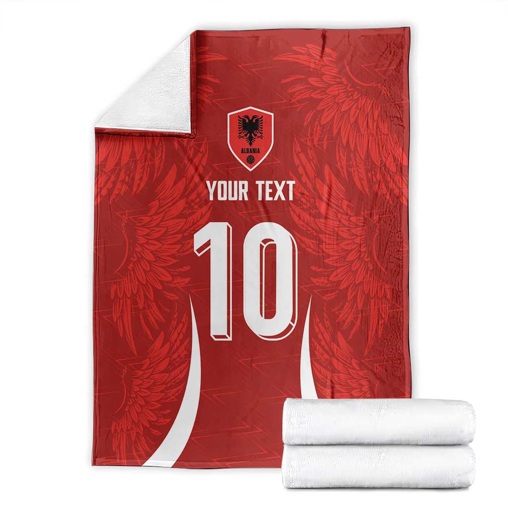 Custom Albania National Football Blanket The Wings Sporty Style - Wonder Print Shop