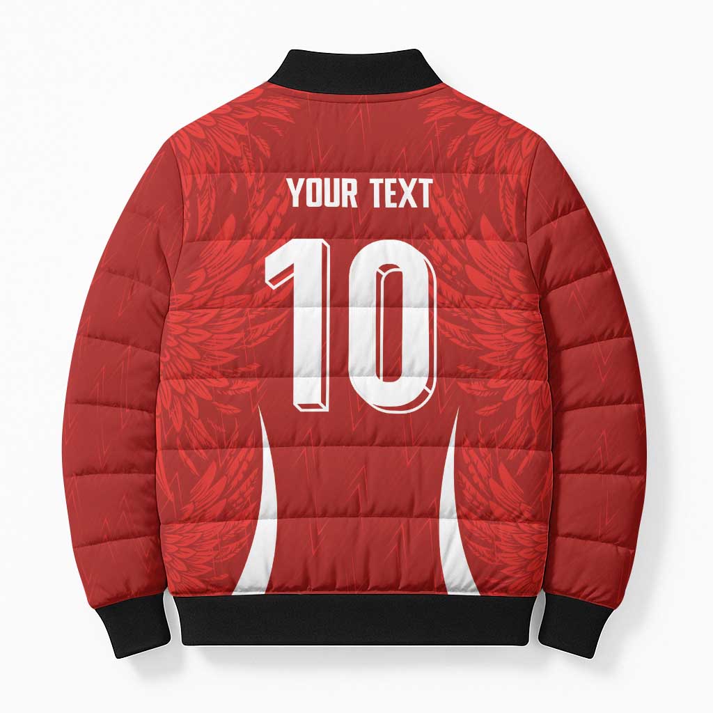 Custom Albania National Football Bomber Puffer Jacket The Wings Sporty Style - Wonder Print Shop