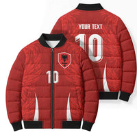 Custom Albania National Football Bomber Puffer Jacket The Wings Sporty Style - Wonder Print Shop