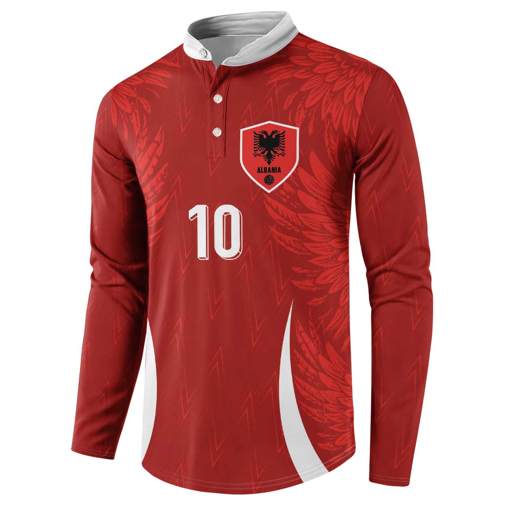 Custom Albania National Football Button Sweatshirt The Wings Sporty Style - Wonder Print Shop