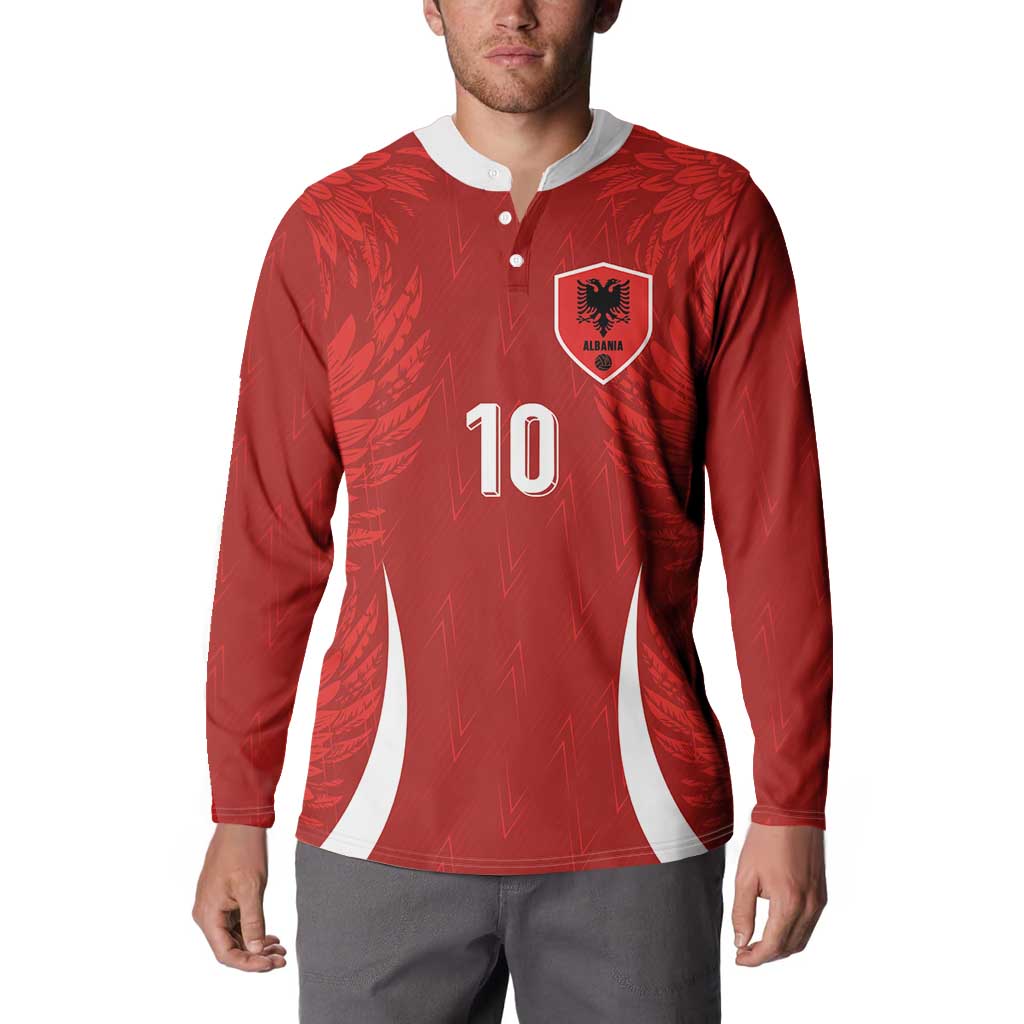 Custom Albania National Football Button Sweatshirt The Wings Sporty Style - Wonder Print Shop