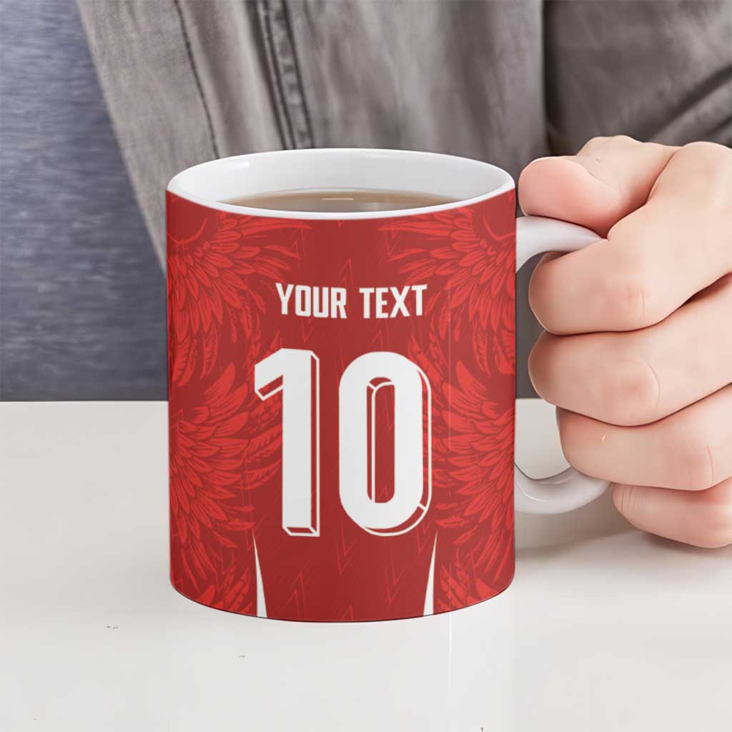 Custom Albania National Football Ceramic Mug The Wings Sporty Style - Wonder Print Shop