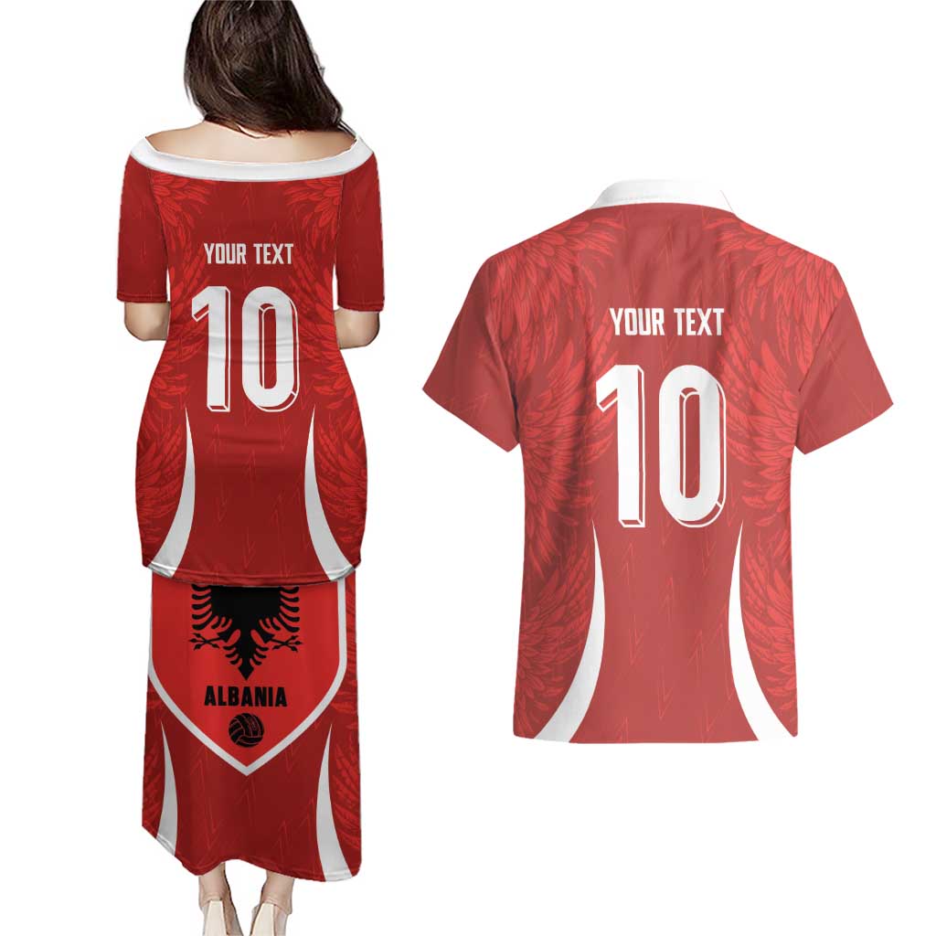 Custom Albania National Football Couples Matching Puletasi and Hawaiian Shirt The Wings Sporty Style - Wonder Print Shop