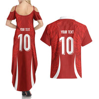 Custom Albania National Football Couples Matching Summer Maxi Dress and Hawaiian Shirt The Wings Sporty Style - Wonder Print Shop
