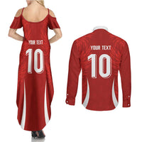 Custom Albania National Football Couples Matching Summer Maxi Dress and Long Sleeve Button Shirt The Wings Sporty Style - Wonder Print Shop