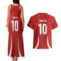 Custom Albania National Football Couples Matching Tank Maxi Dress and Hawaiian Shirt The Wings Sporty Style - Wonder Print Shop