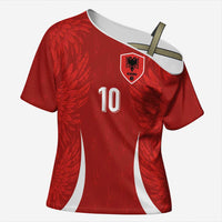 Custom Albania National Football Cross Shoulder Shirt The Wings Sporty Style - Wonder Print Shop