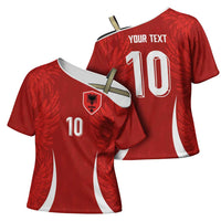 Custom Albania National Football Cross Shoulder Shirt The Wings Sporty Style - Wonder Print Shop