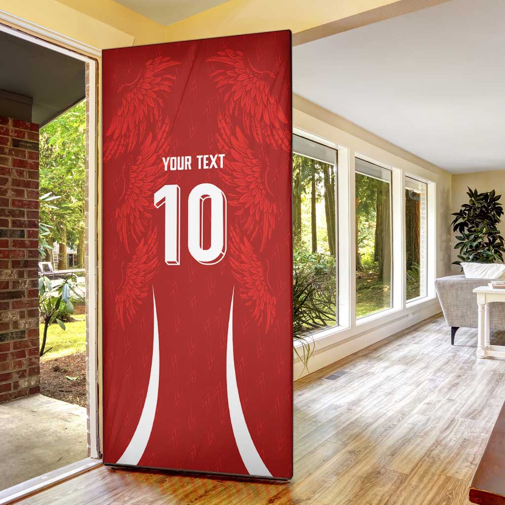 Custom Albania National Football Door Cover The Wings Sporty Style - Wonder Print Shop
