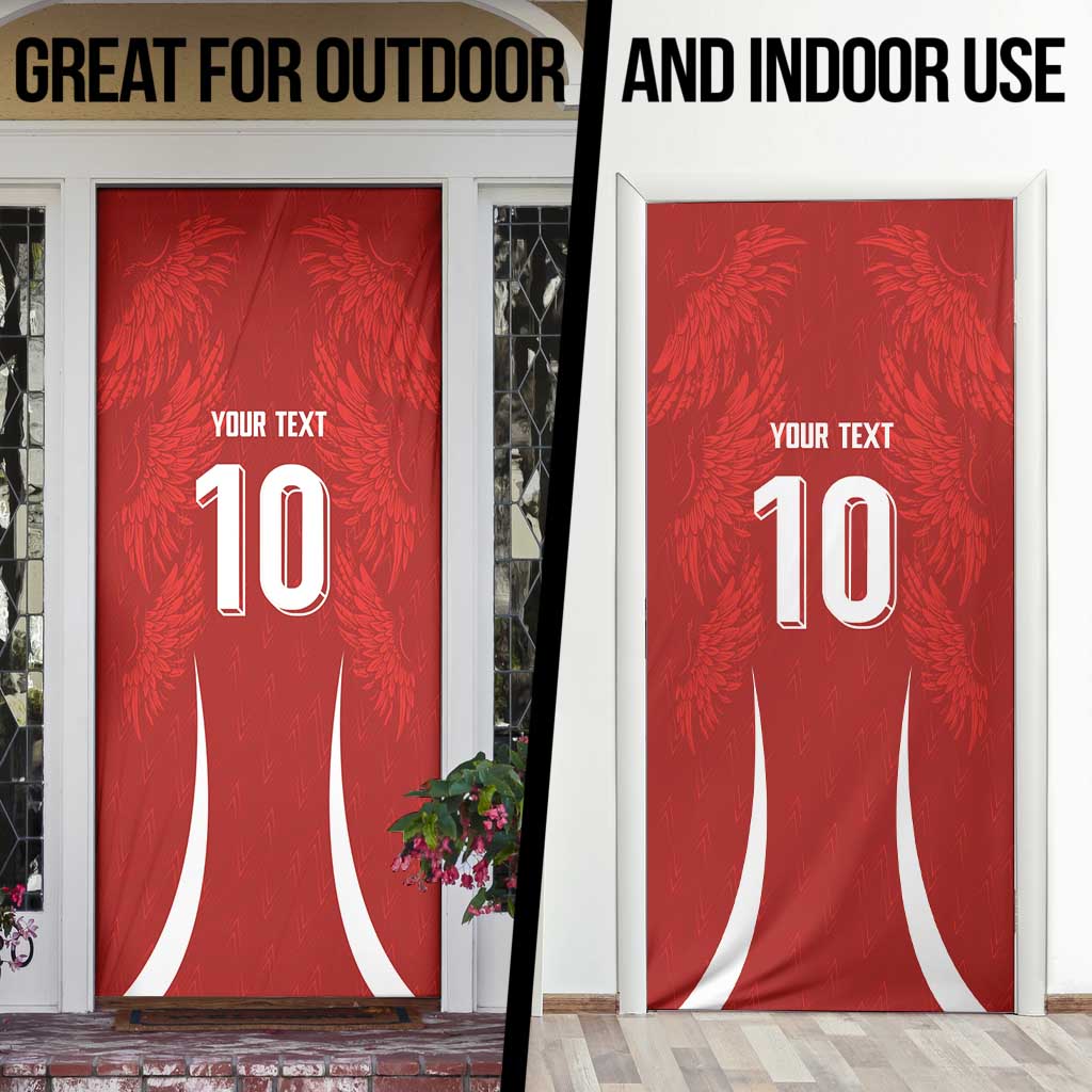 Custom Albania National Football Door Cover The Wings Sporty Style - Wonder Print Shop