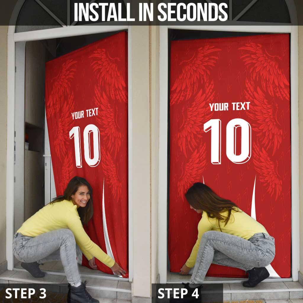 Custom Albania National Football Door Cover The Wings Sporty Style - Wonder Print Shop