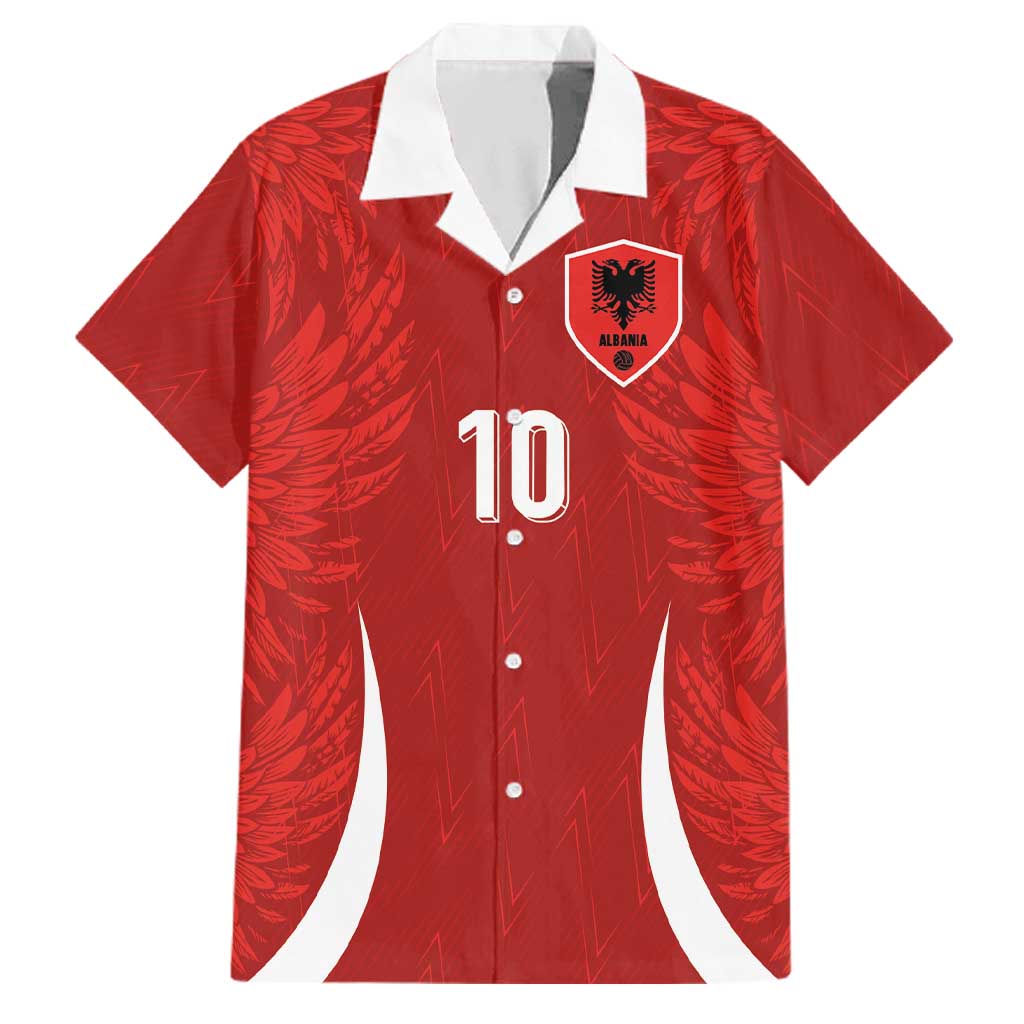 Custom Albania National Football Family Matching Off The Shoulder Long Sleeve Dress and Hawaiian Shirt The Wings Sporty Style - Wonder Print Shop
