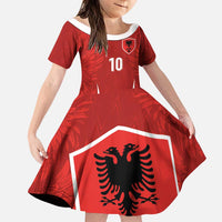 Custom Albania National Football Family Matching Off Shoulder Maxi Dress and Hawaiian Shirt The Wings Sporty Style - Wonder Print Shop