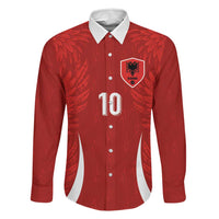 Custom Albania National Football Family Matching Off Shoulder Short Dress and Hawaiian Shirt The Wings Sporty Style - Wonder Print Shop