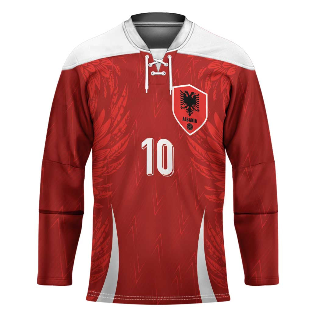 Custom Albania National Football Hockey Jersey The Wings Sporty Style - Wonder Print Shop