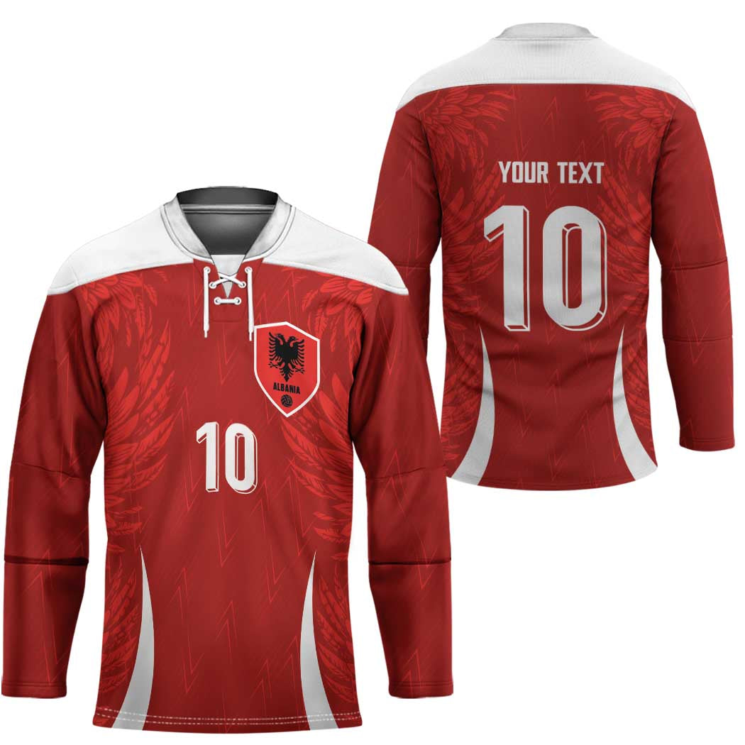 Custom Albania National Football Hockey Jersey The Wings Sporty Style - Wonder Print Shop
