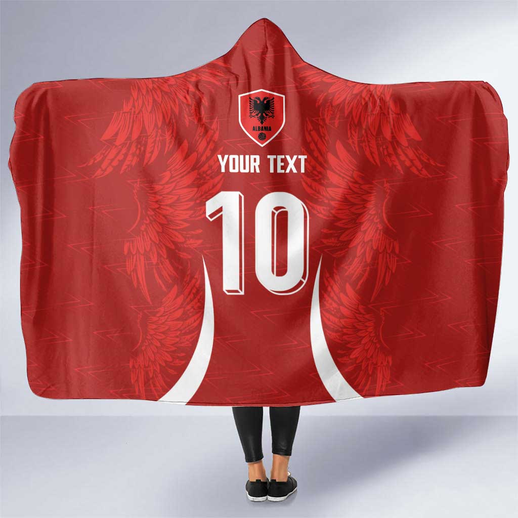 Custom Albania National Football Hooded Blanket The Wings Sporty Style - Wonder Print Shop