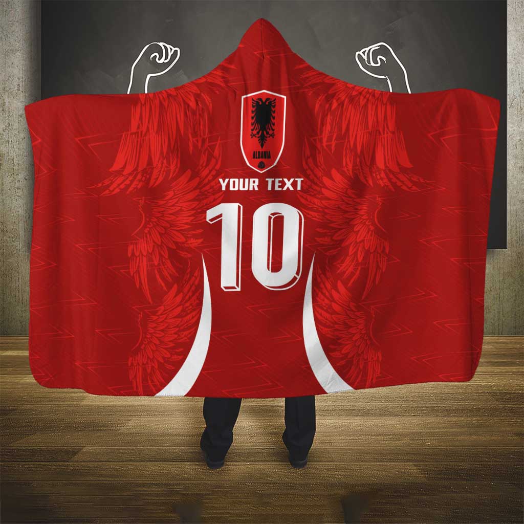 Custom Albania National Football Hooded Blanket The Wings Sporty Style - Wonder Print Shop
