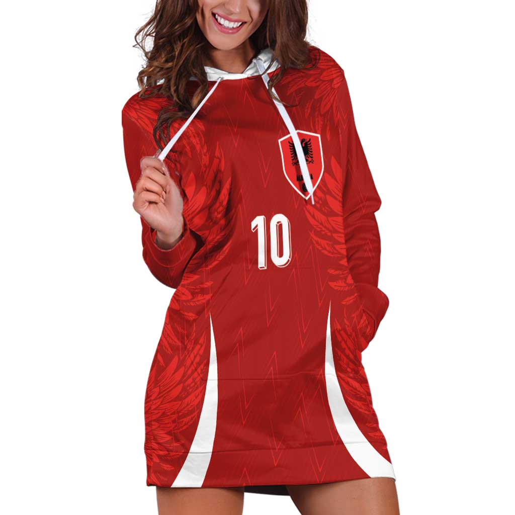 Custom Albania National Football Hoodie Dress The Wings Sporty Style - Wonder Print Shop