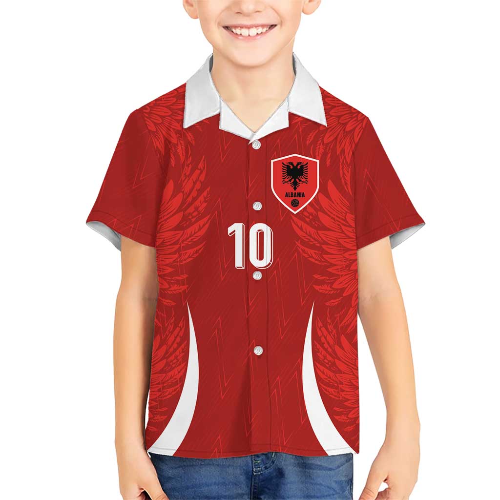 Custom Albania National Football Kid Hawaiian Shirt The Wings Sporty Style - Wonder Print Shop