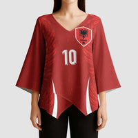 Custom Albania National Football Kimono Sleeve Blouse The Wings Sporty Style - Wonder Print Shop