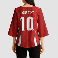Custom Albania National Football Kimono Sleeve Blouse The Wings Sporty Style - Wonder Print Shop