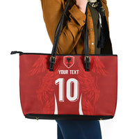 Custom Albania National Football Leather Tote Bag The Wings Sporty Style - Wonder Print Shop