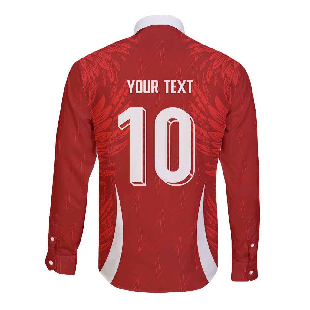 Custom Albania National Football Long Sleeve Button Shirt The Wings Sporty Style - Wonder Print Shop