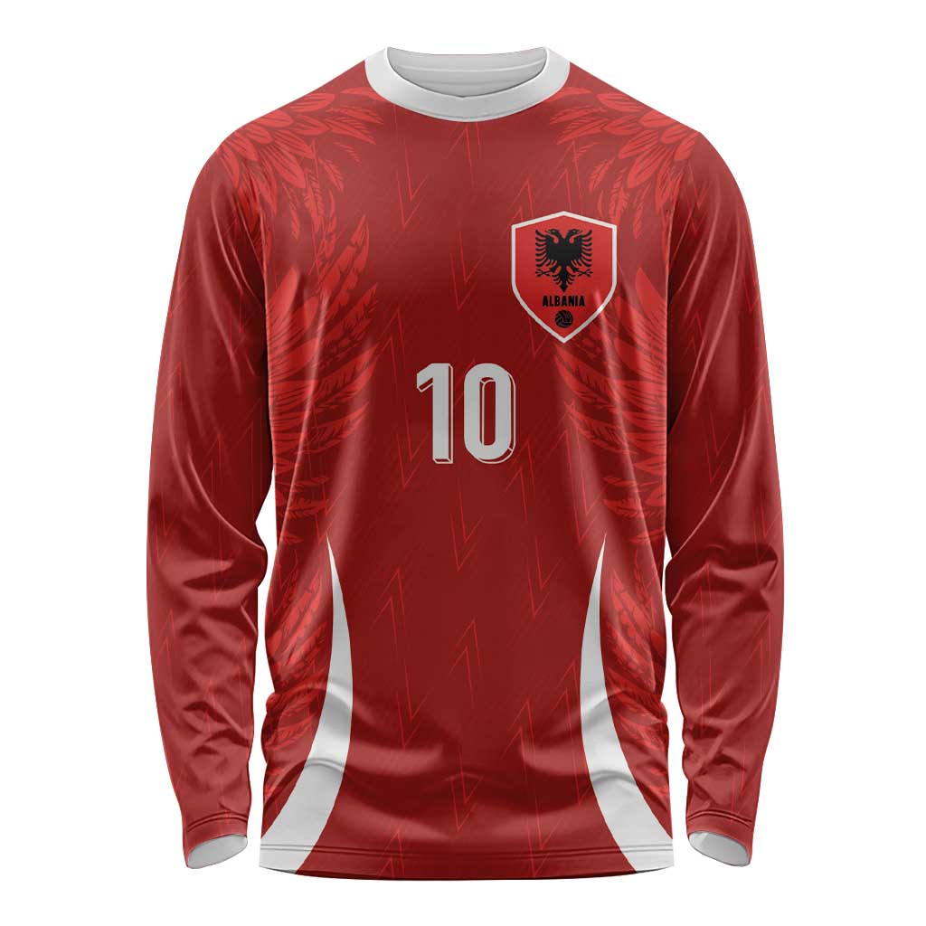 Custom Albania National Football Long Sleeve Shirt The Wings Sporty Style - Wonder Print Shop