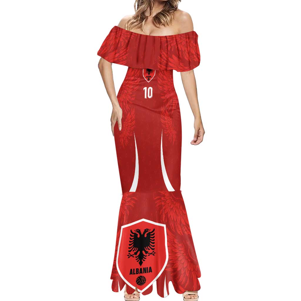 Custom Albania National Football Mermaid Dress The Wings Sporty Style - Wonder Print Shop