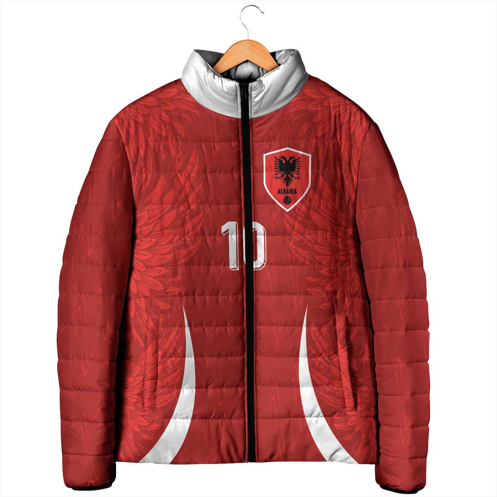 Custom Albania National Football Padded Jacket The Wings Sporty Style - Wonder Print Shop