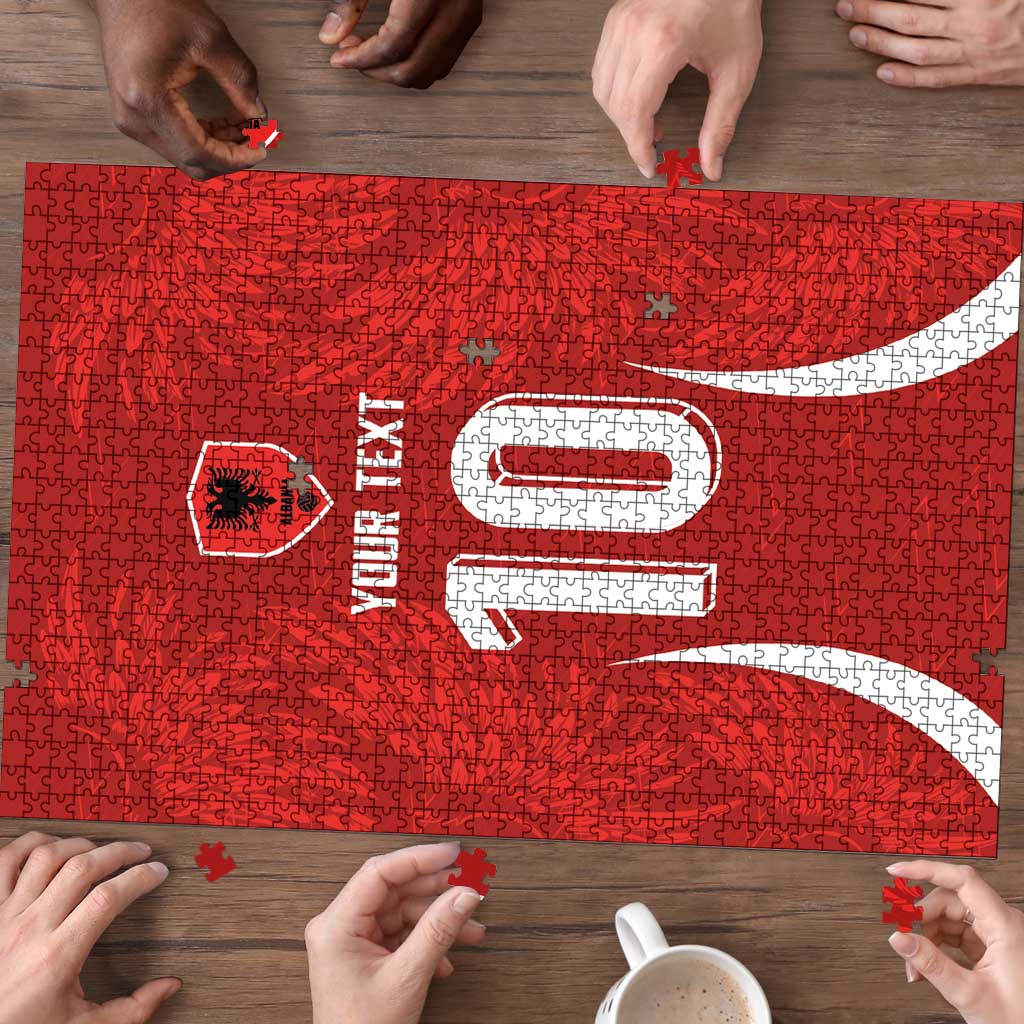 Custom Albania National Football Puzzle The Wings Sporty Style - Wonder Print Shop