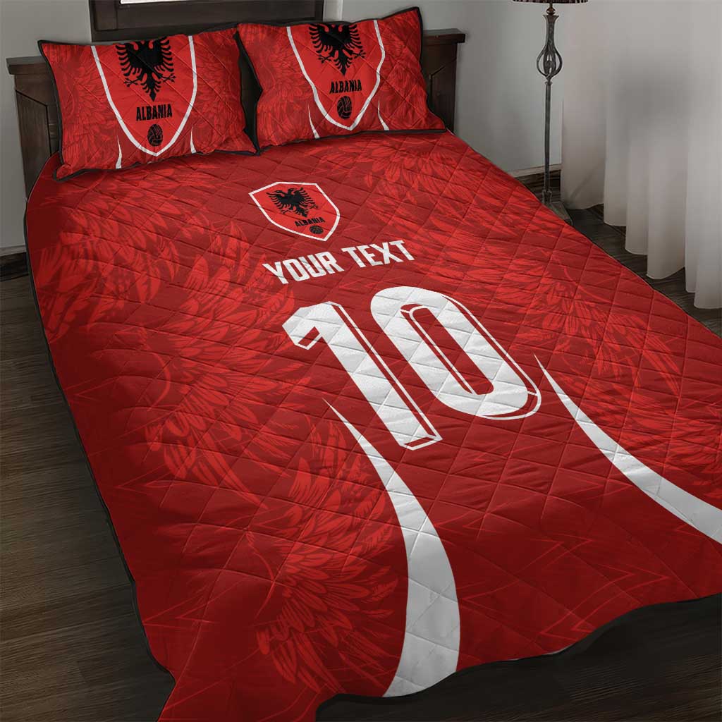 Custom Albania National Football Quilt Bed Set The Wings Sporty Style - Wonder Print Shop