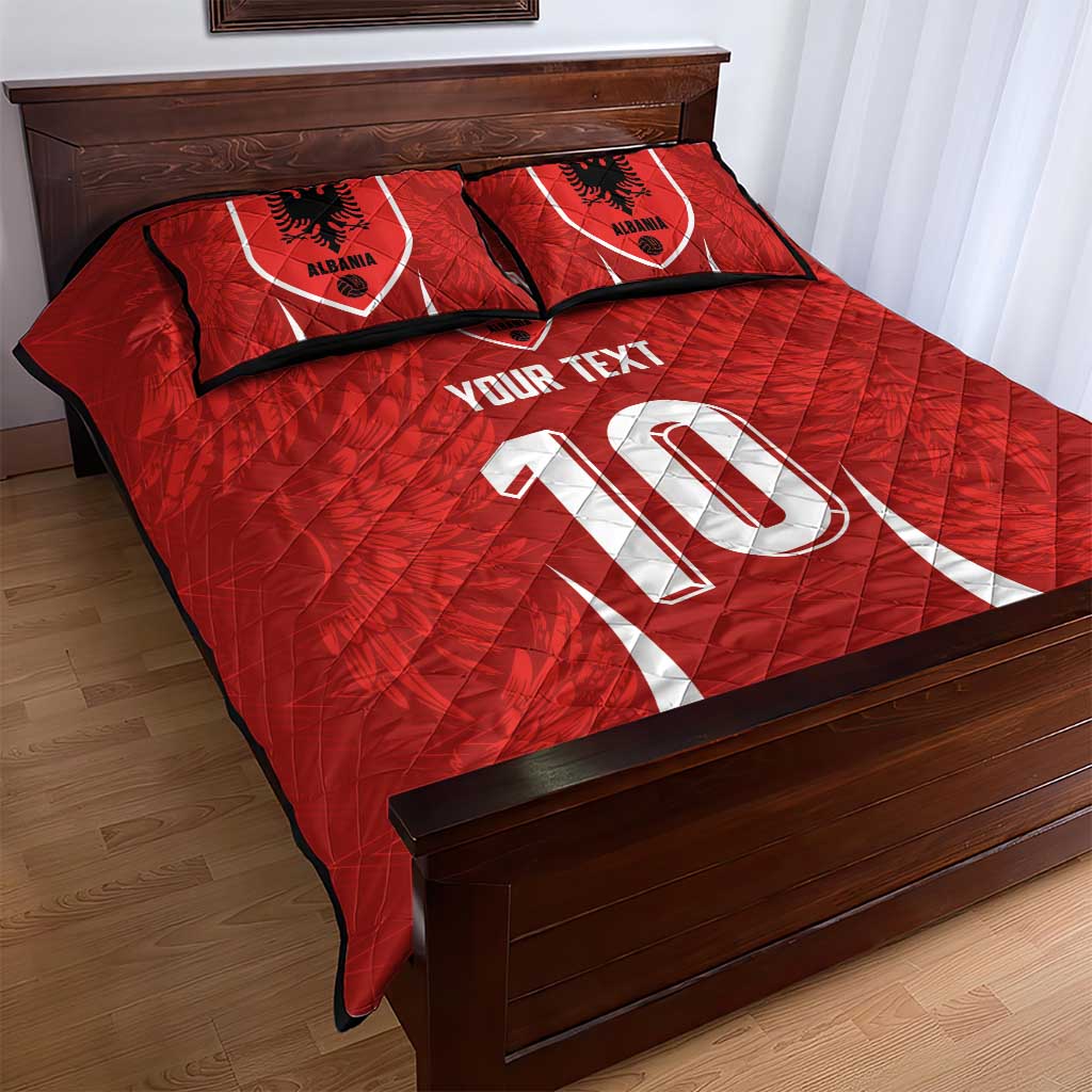 Custom Albania National Football Quilt Bed Set The Wings Sporty Style - Wonder Print Shop