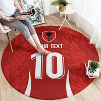 Custom Albania National Football Round Carpet The Wings Sporty Style - Wonder Print Shop