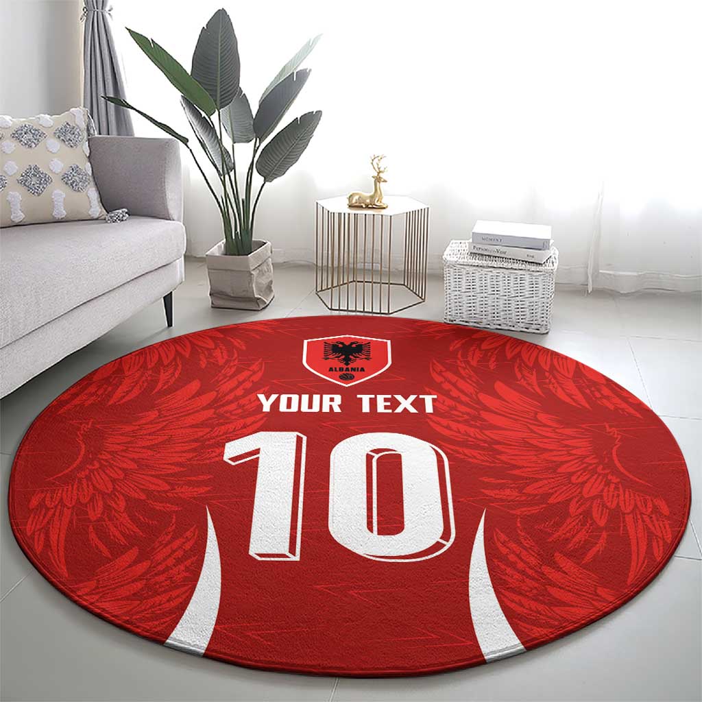 Custom Albania National Football Round Carpet The Wings Sporty Style - Wonder Print Shop