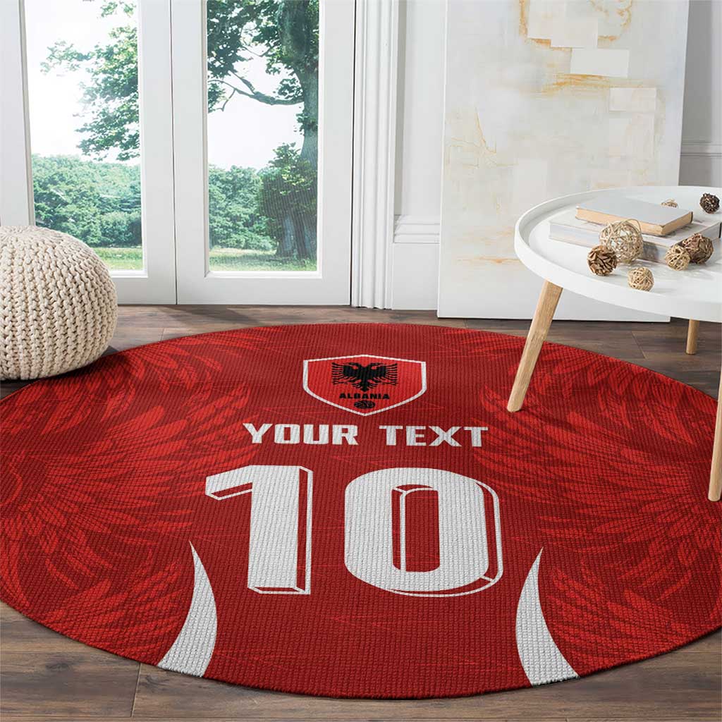 Custom Albania National Football Round Carpet The Wings Sporty Style - Wonder Print Shop