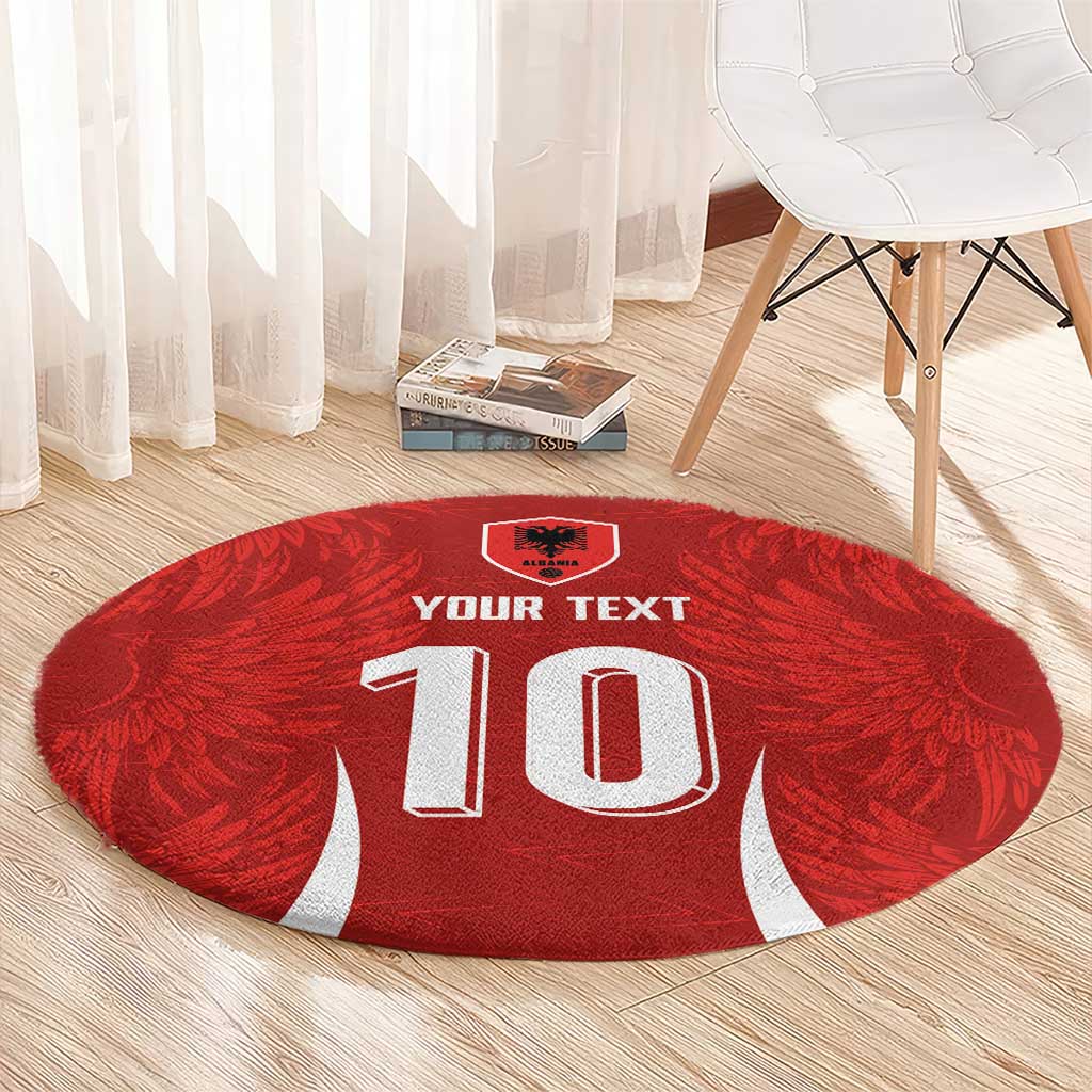 Custom Albania National Football Round Carpet The Wings Sporty Style - Wonder Print Shop