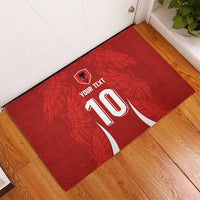 Custom Albania National Football Rubber Doormat The Wings Sporty Style - Wonder Print Shop