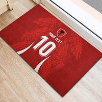 Custom Albania National Football Rubber Doormat The Wings Sporty Style - Wonder Print Shop