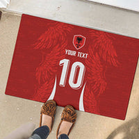 Custom Albania National Football Rubber Doormat The Wings Sporty Style - Wonder Print Shop