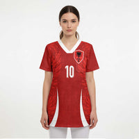 Custom Albania National Football Scrub Top The Wings Sporty Style - Wonder Print Shop