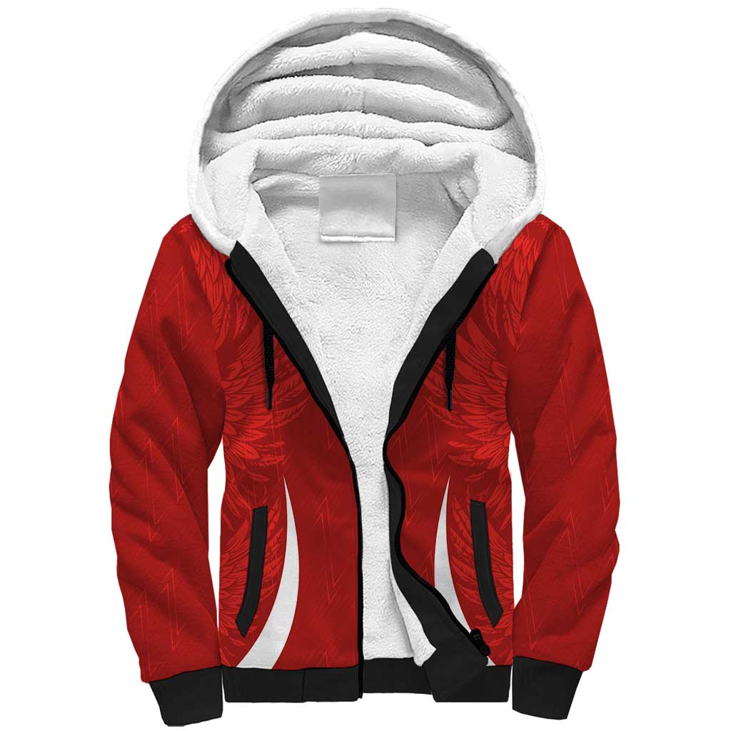 Custom Albania National Football Sherpa Hoodie The Wings Sporty Style - Wonder Print Shop