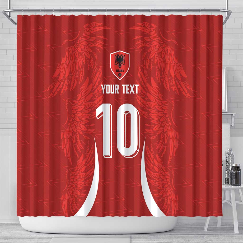 Custom Albania National Football Shower Curtain The Wings Sporty Style - Wonder Print Shop