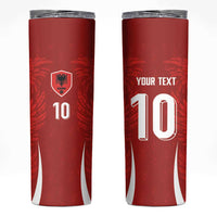 Custom Albania National Football Skinny Tumbler The Wings Sporty Style - Wonder Print Shop