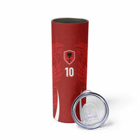 Custom Albania National Football Skinny Tumbler The Wings Sporty Style - Wonder Print Shop