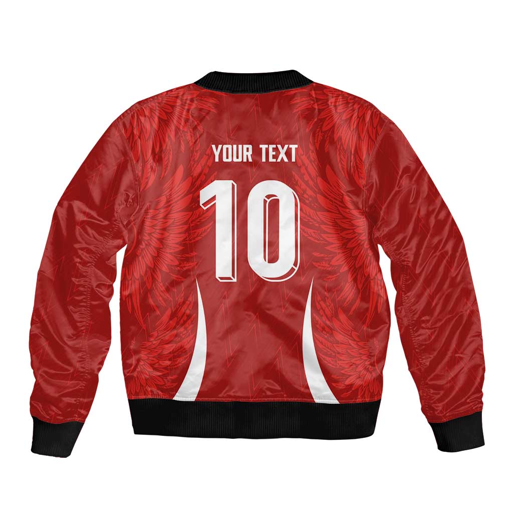 Custom Albania National Football Sleeve Zip Bomber Jacket The Wings Sporty Style - Wonder Print Shop