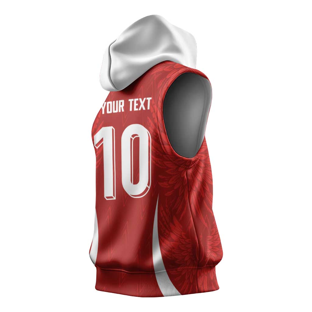 Custom Albania National Football Sleeveless Hoodie The Wings Sporty Style - Wonder Print Shop